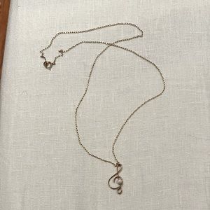 Opal musical note necklace